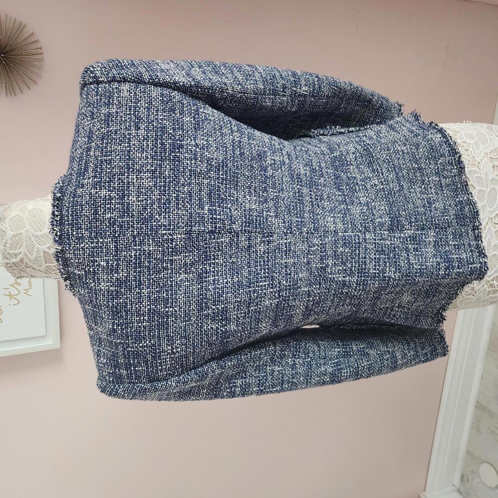 EUC Rebecca Taylor Blue White Textured lined Blazer Jacket 4 - Picture 5 of 9